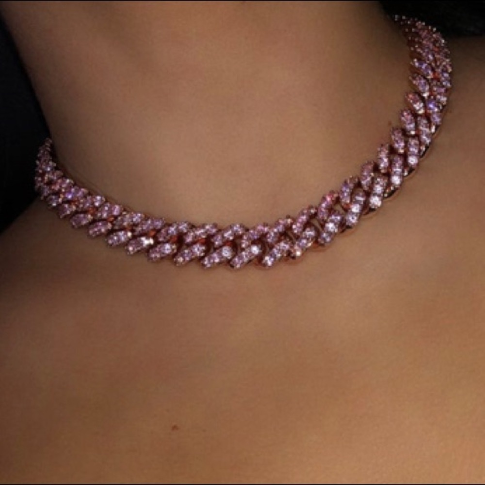 Pink cuban choker, pink Barbie choker